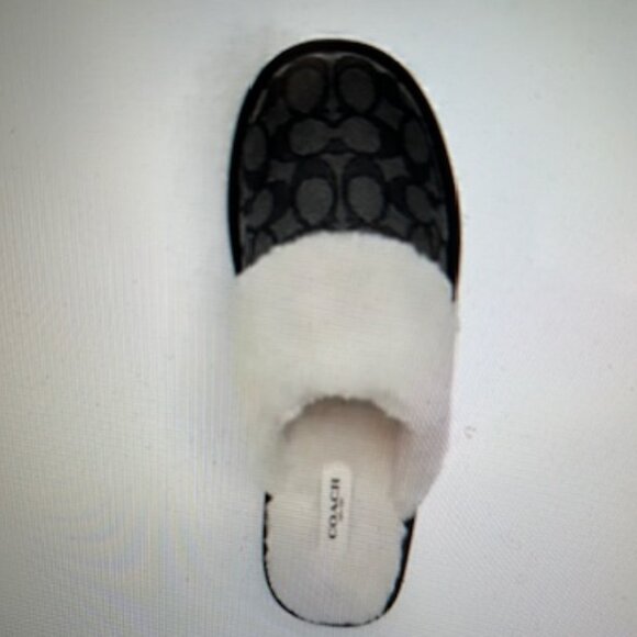 Coach Smoke/Coal/Black Zena Slipper In Signature Jacquard - Picture 3 of 8